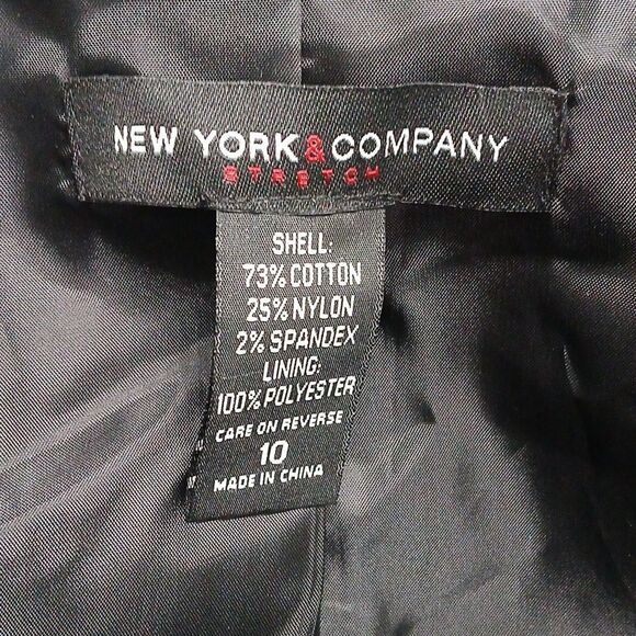 New York & Company Stretch gray black blazer suit jacket  Sz 10 NWOT - Picture 6 of 6